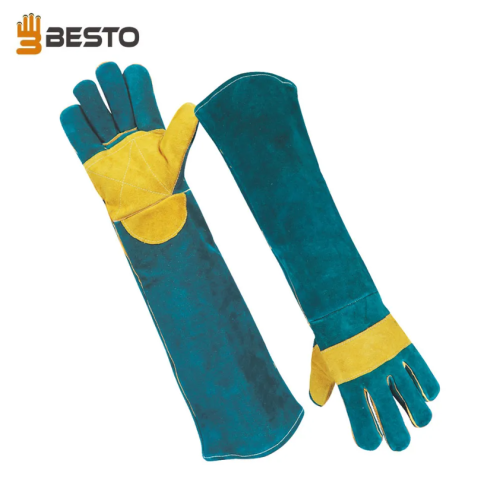 BESTO 1027 Long Cuff  Heat Resistant Industrial Leather Welding Gloves