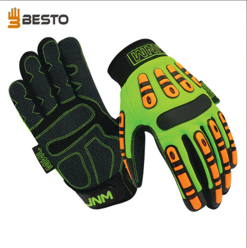 BESTO 1029 Cut Level 5 & Cut Resistant Mechanical Hazard Safety Leather Work Gloves 