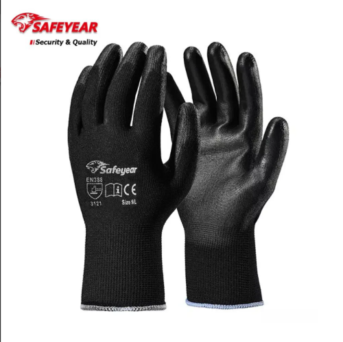 SAFEYEAR ZHXPU225B Anti Static PU Coated Polyester General Purpose Safety Gloves