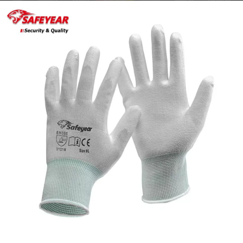 SAFEYEAR PN8001 Anti Static PU Coated Polyester General Purpose Safety Gloves 