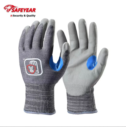 SAFEYEAR PD8046 Cut Resistant Level 5 PU Coated Safety Work Gloves