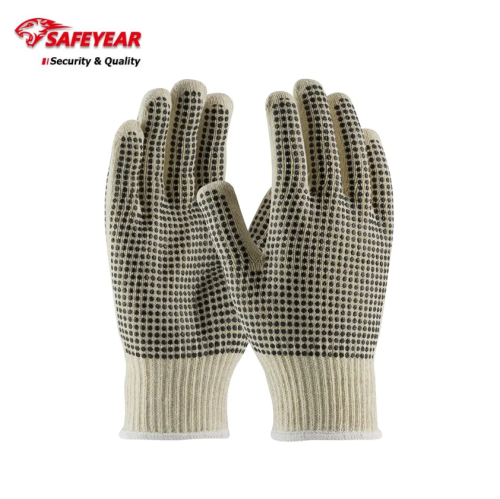 SAFEYEAR Double Side PVC POLKA Dotted Knit Cotton Work Gloves